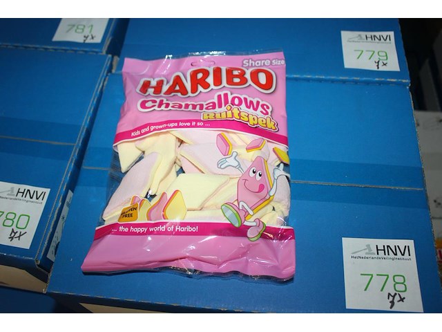 Suikerruiten chamallows haribo in 7 overdozen met 12 zakken a 260 g. tht 6-2026. - afbeelding 1 van  2