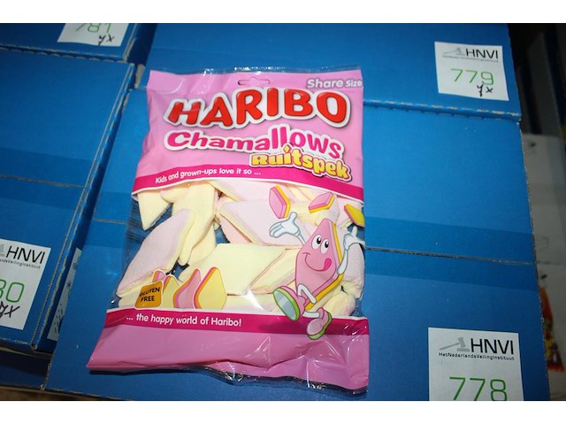 Suikerruiten chamallows haribo in 7 overdozen met 12 zakken a 260 g. tht 6-2026. - afbeelding 1 van  2