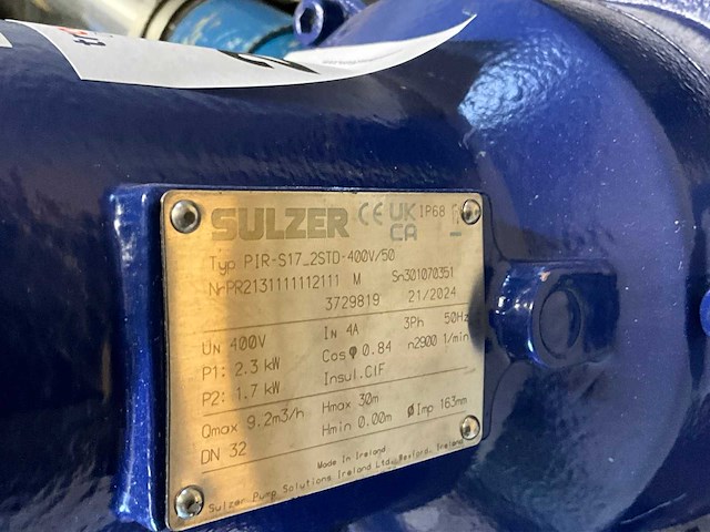 Sulzer 2.3 kw dompel pomp - afbeelding 3 van  3