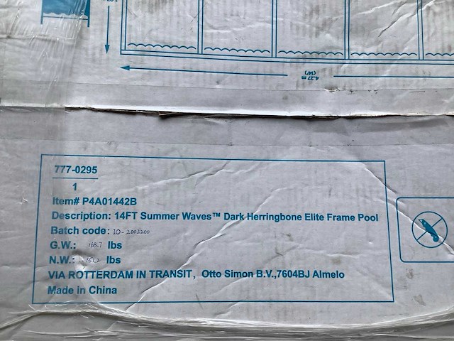 Summer waves dark herringbone elite frame pool opzetzwembad - afbeelding 4 van  5