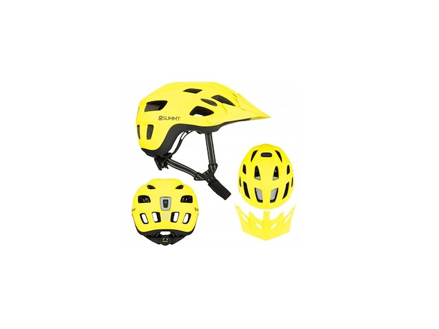 Summit fietshelm met led verlichting verstelbaar 55-59 cm geel - afbeelding 1 van  1