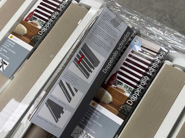 Suncollection - dubbelrolgordijn 75 x 160 cm beige lichtdoorlatend zonder zijtrek (120x) - afbeelding 2 van  5