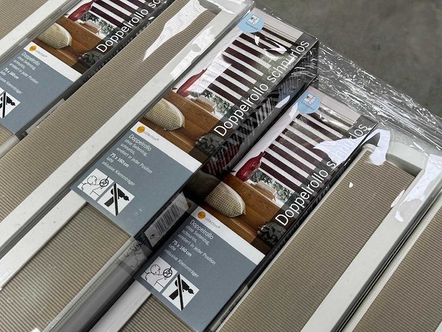 Suncollection - dubbelrolgordijn 75 x 160 cm beige lichtdoorlatend zonder zijtrek (120x) - afbeelding 4 van  5