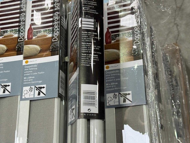 Suncollection - dubbelrolgordijn 90 x 220 cm grijs met koord lichtdoorlatend (88x) - afbeelding 3 van  4