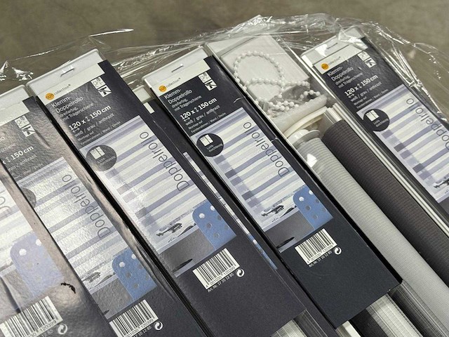 Suncollection - klem dubbelrolgordijn 120 x 150 cm wit/grijs/antraciet lichtdoorlatend (115x) - afbeelding 3 van  8