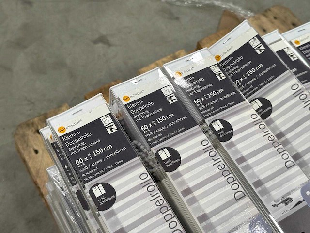 Suncollection - klem dubbelrolgordijn 60 x 150 cm wit/creme/donkerbruin lichtdoorlatend (70x) - afbeelding 4 van  4