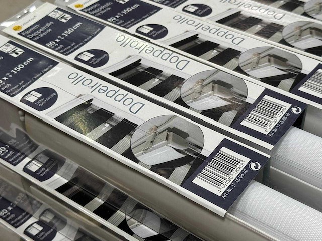 Suncollection - klem dubbelrolgordijn 80 x 150 cm wit lichtdoorlatend (75x) - afbeelding 1 van  5