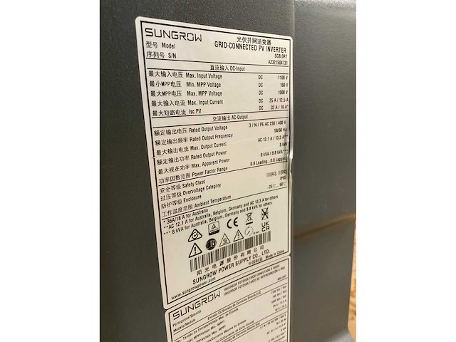 Sungrow sg80rt omvormer - afbeelding 6 van  7