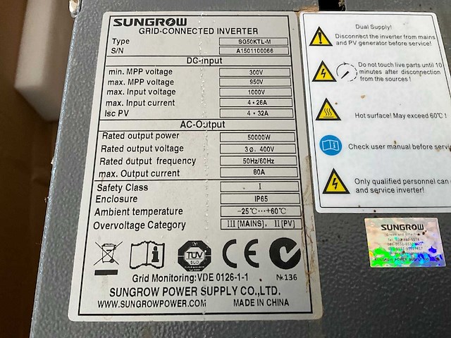 Sungrow sun acces sg50ktl-m omvormer - afbeelding 5 van  7
