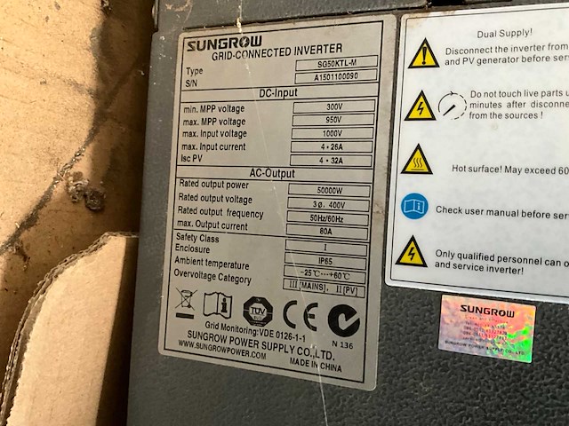 Sungrow sun acces sg50ktl-m omvormer - afbeelding 8 van  8