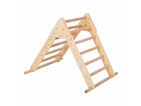 Sunny charlie 3-in-1 houten klimdriehoek met klimwand en rocker - afbeelding 4 van  6