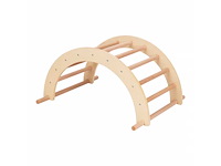 Sunny charlie 3-in-1 houten klimdriehoek met klimwand en rocker - afbeelding 5 van  6