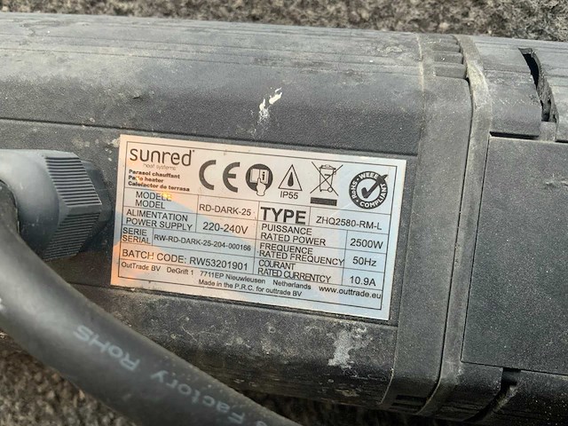 Sunred zhq2580-rm-l terrasverwarming (2x) - afbeelding 4 van  6