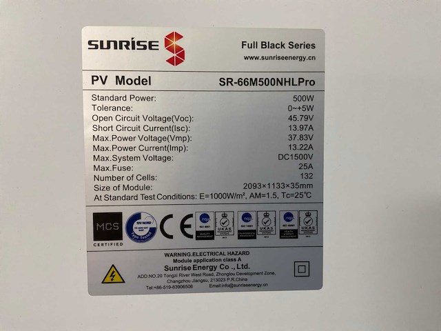 Sunrise sr-66m500nhlpro zonnepaneel 500w (2x) - afbeelding 5 van  5