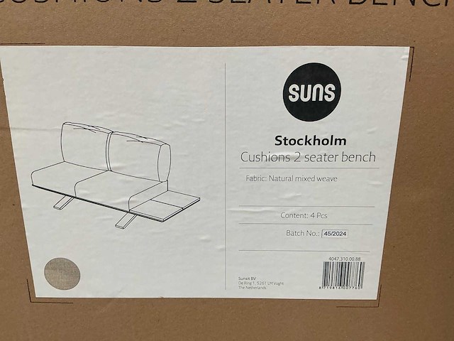 Suns stockholm 2 seater bench tuinkussenset - afbeelding 1 van  3