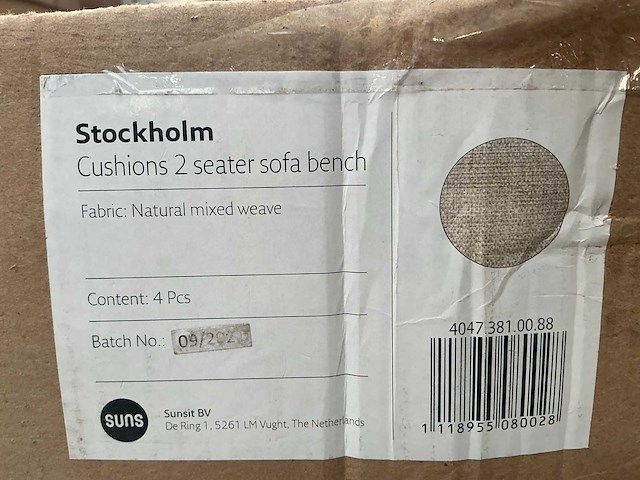 Suns stockholm tuinkussenset 4 delig natural mixed weave - afbeelding 4 van  5