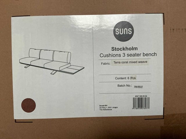 Suns stockholm tuinkussenset 6 delig terra coral - afbeelding 5 van  5