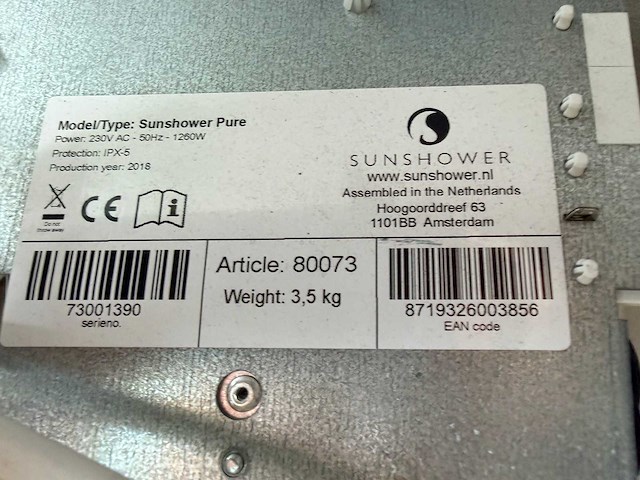 Sunshower - pure - sunshower infrarood inbouwapparaat half body - afbeelding 5 van  5