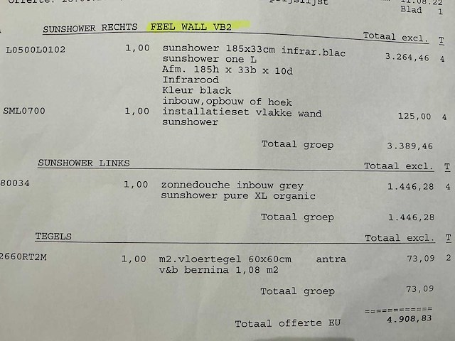 Sunshower pure xl organic 124x20x10cm zonnedouche - afbeelding 3 van  3