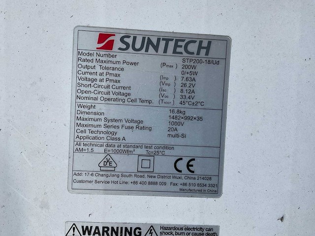 Suntech stp200-18/ud zonnepaneel (7x) - afbeelding 3 van  3