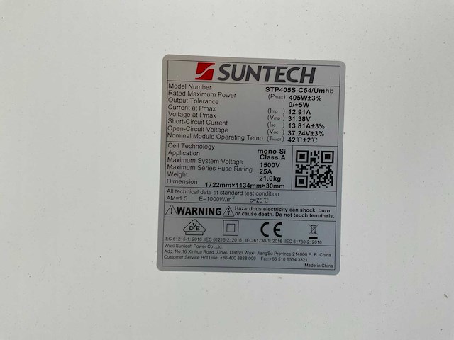 Suntech stp405s-c54/umhb zonnepaneel (9x) - afbeelding 2 van  4