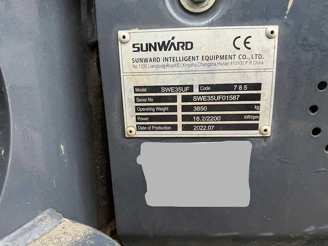 Sunward - 2022 - swe35uf - 484 uur - met airco - rupsgraafmachine - afbeelding 14 van  14