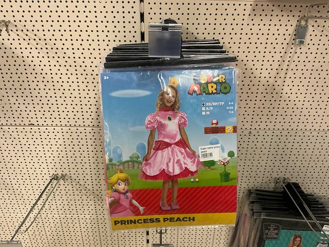 Super mario prinses peach kinderkostuum - maat xs (10x) - afbeelding 3 van  3