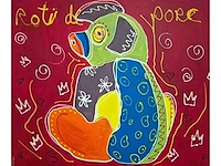 Superwoman - acryl/mixed media op doek - 60 x 60