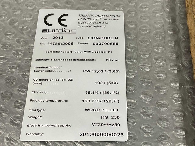 Surdiac - lyon - pelletkachel - afbeelding 6 van  6