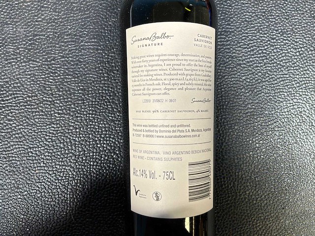 Susana balbo cabernet sauvignon 2021 rode wijn (3x) - afbeelding 3 van  3