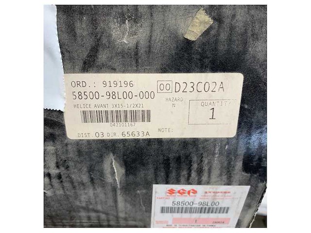 Suzuki 3-blade 15.5 x 19.5 front duo propeller stainless steel-58500-98l00 - afbeelding 3 van  3