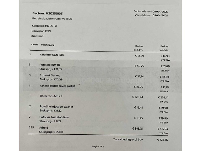 Suzuki chopper vl 1500 intruder lc, mn-jg-21 - afbeelding 9 van  9