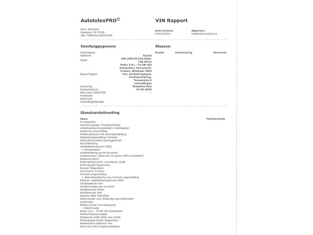 Suzuki sx4 1.6 exclusive 2007, 45-tp-kn - afbeelding 14 van  24