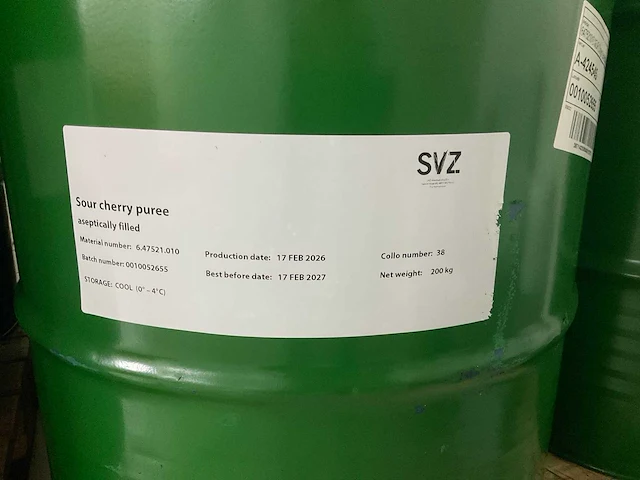 Svz zure kersen puree 200kg (4x) - afbeelding 2 van  2
