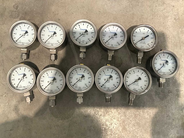 Swagelok drukmeter 0-10 bar cl 1,6 (11x) - afbeelding 1 van  1