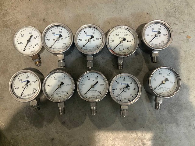 Swagelok drukmeter 0-250 bar (10x) - afbeelding 1 van  1