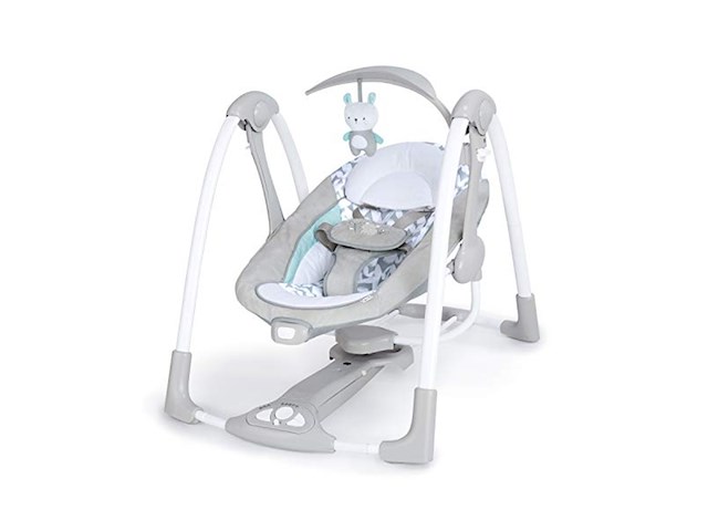 Swing 'n go draagbare schommel knuffels en toeters 5 swingsnelheden grijs - afbeelding 2 van  6