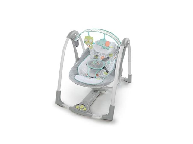 Swing 'n go draagbare schommel knuffels en toeters 5 swingsnelheden grijs - afbeelding 4 van  6