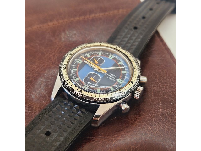 Swiss emperor vintage chronometer worldtimer - mechanisch uurwerk - afbeelding 2 van  5