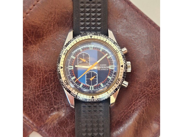 Swiss emperor vintage chronometer worldtimer - mechanisch uurwerk - afbeelding 1 van  5