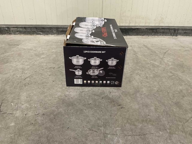 Swiss pro+ 12 pcs 201 stainless steel cookware set keukengerei - afbeelding 4 van  10