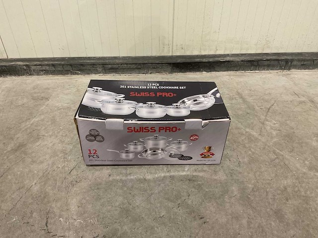 Swiss pro+ 12 pcs 201 stainless steel cookware set keukengerei - afbeelding 1 van  10