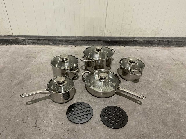 Swiss pro+ 12 pcs 201 stainless steel cookware set keukengerei - afbeelding 4 van  10