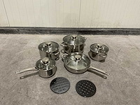 Swiss pro+ 12 pcs 201 stainless steel cookware set keukengerei - afbeelding 4 van  10