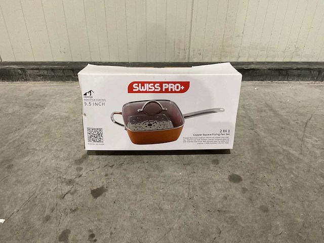 Swiss pro+ 2 in 1 copper square frying pan set keukengerei - afbeelding 1 van  5