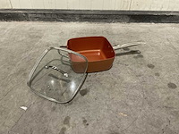 Swiss pro+ 2 in 1 copper square frying pan set keukengerei - afbeelding 5 van  5