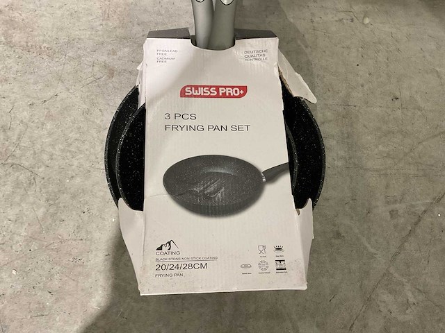 Swiss pro+ 3 pcs frying pan set keukengerei - afbeelding 1 van  4