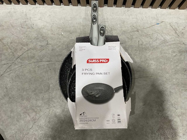 Swiss pro+ 3 pcs frying pan set keukengerei - afbeelding 3 van  4