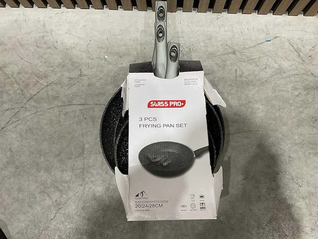 Swiss pro+ 3 pcs frying pan set keukengerei - afbeelding 3 van  4