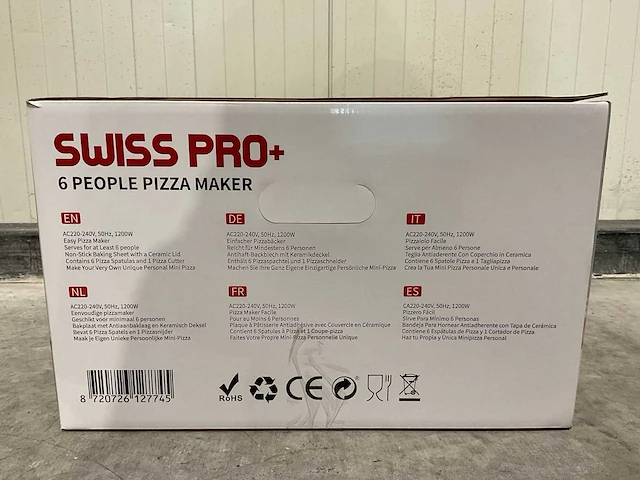 Swiss pro+ 6 persoons tafel pizza maker - afbeelding 4 van  7